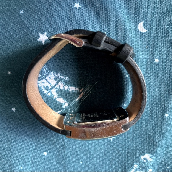 Fossil Watch Mosaic Dial Black Leather Band - Picture 2 of 6